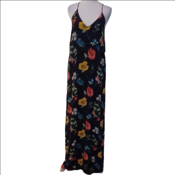 💙🏍Old Navy Black Maxi Dress with Multicolor Floral Print - Picture 2 of 11
